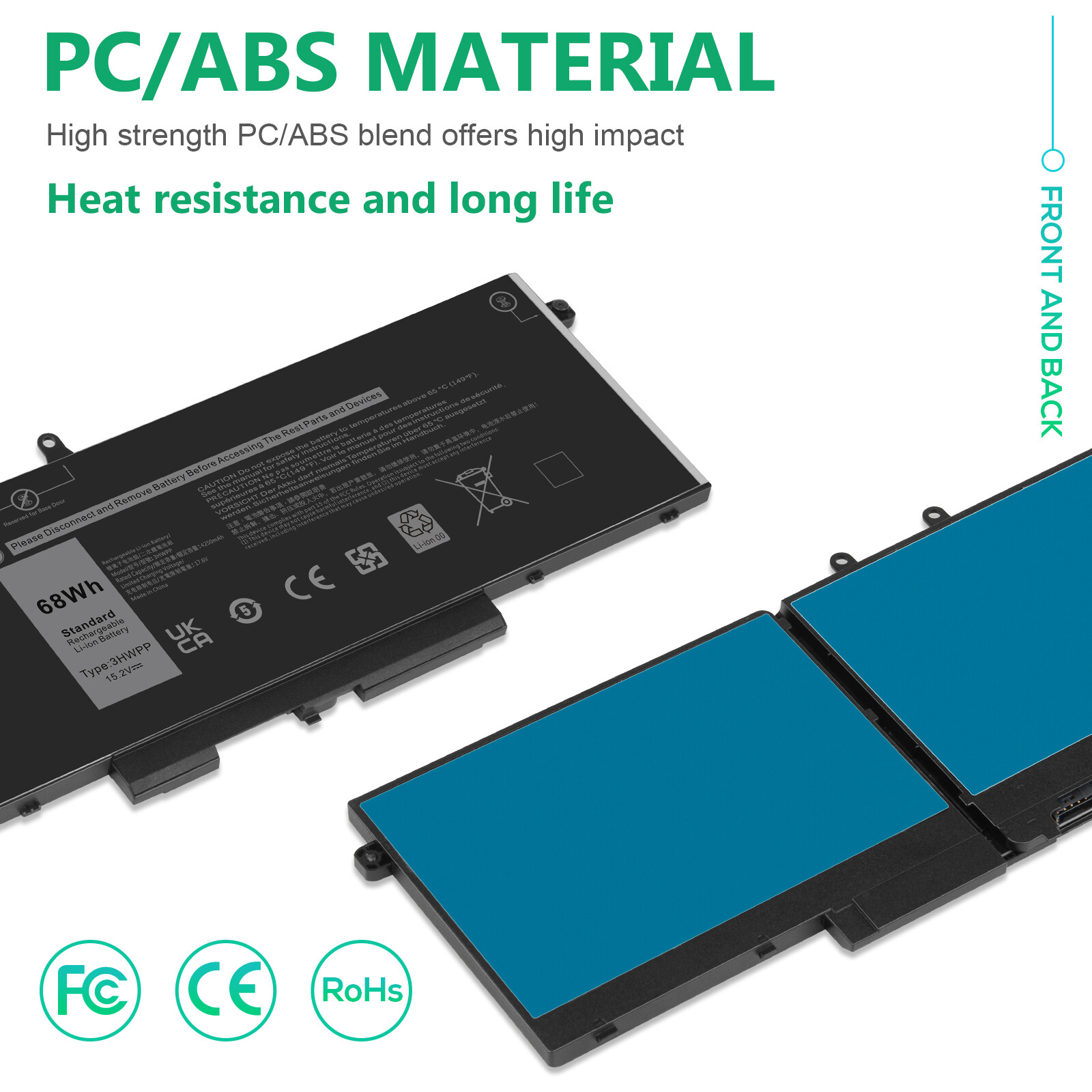 3HWPP Battery For Dell Latitude 14 5401 5411 15 5501 5511 Precision 3541 4cell