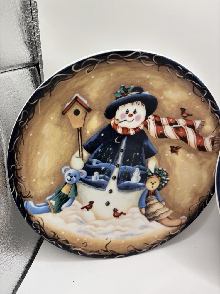 Snowman 4 pcs Set Cake Plates 8"