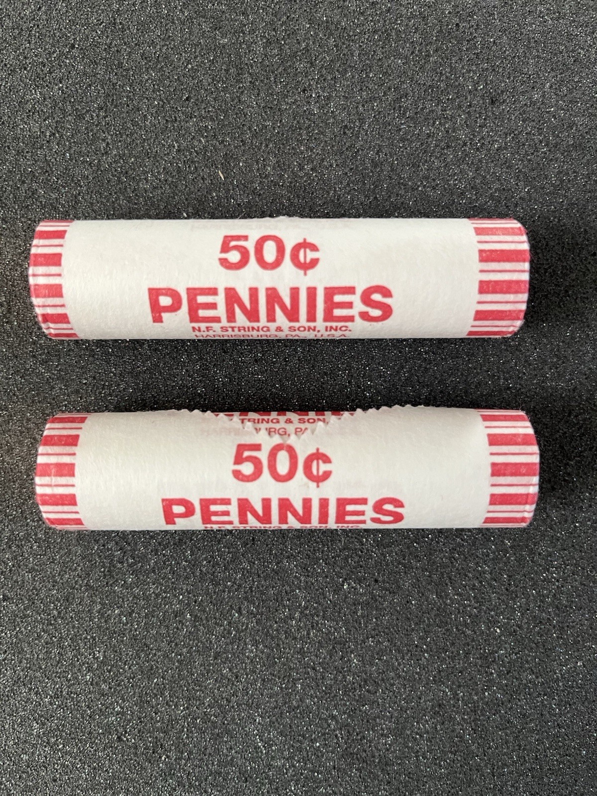 2025 P & D LINCOLN CENT ROLLS  - 2 OBW Rolls LAST YEAR OF PRODUCTION!!!