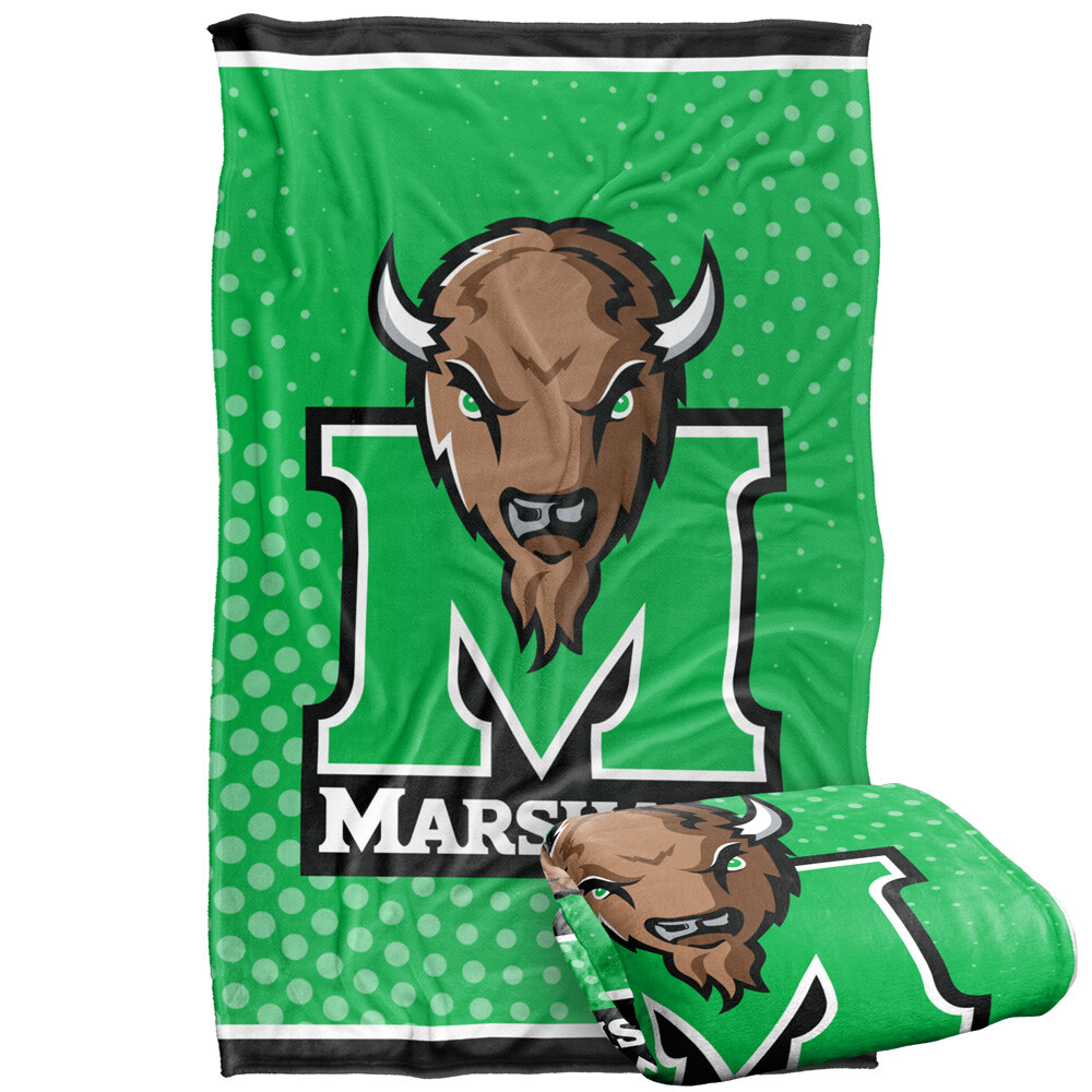 Marshall University Logo Dots Silky Touch Super Soft Throw Blanket