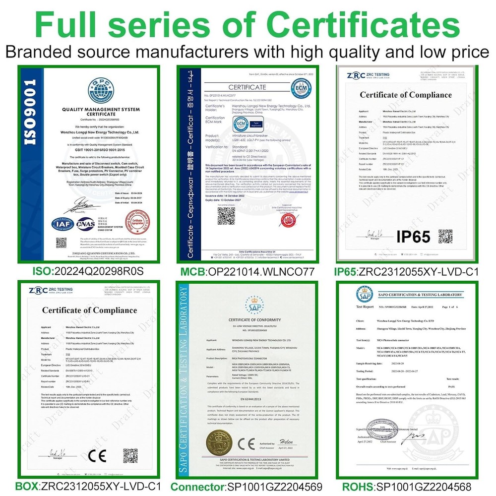 1 Input 1 Output Solar Disconnect Switch with Waterproof Box for Efficiency
