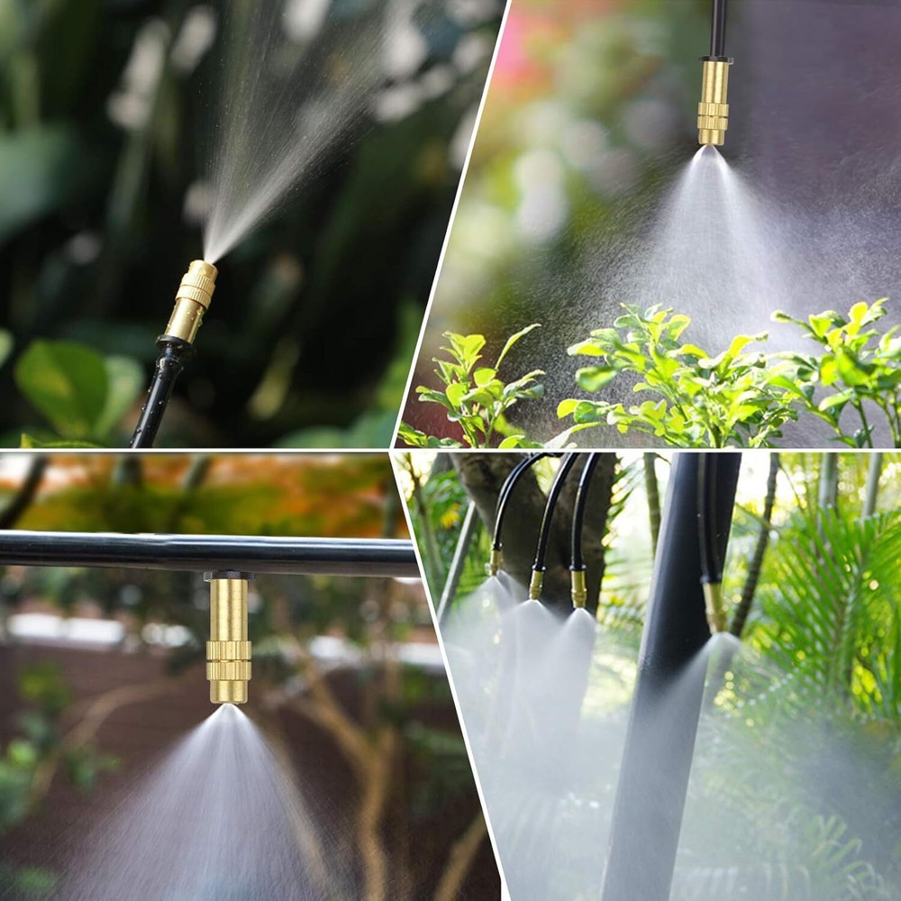 30PCS 1/4" Adjustable Copper Atomizing Nozzle Drip Irrigation Sprayer 4/7Mm Ato