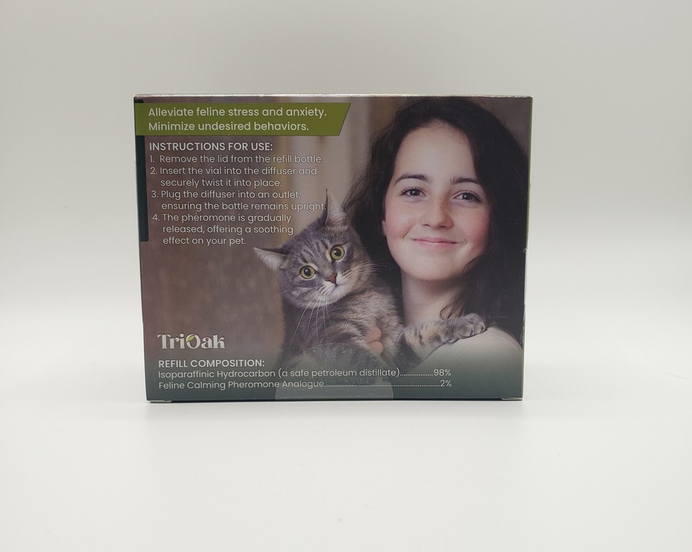 TriOak Cat Calming Diffuser Kit 2 in 1 Anxiety Relief, Pheromone Diffuser.
