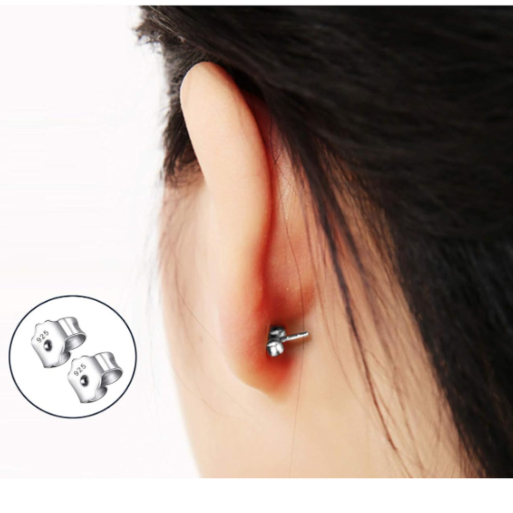 30PCS 925 Sterling Silver Earring Backs Replacement Secure Locking Ear Nuts Jewe