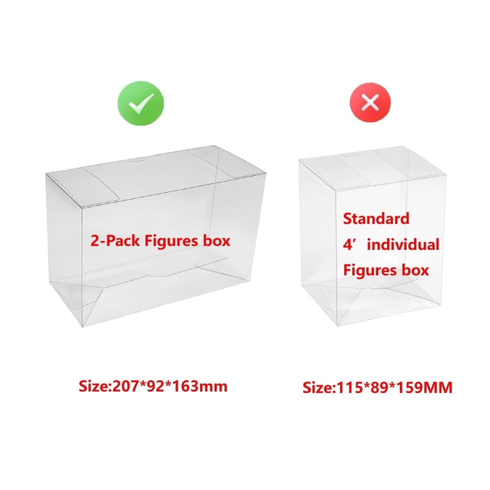 Clear Plastic Protector Case Box Sleeve Display Box for 2-Pack Figures 5PCS