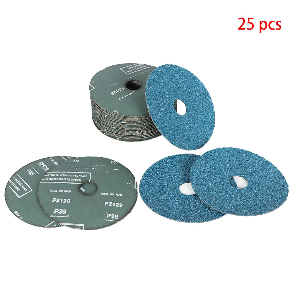 36 Grit 25Pack 5" x 7/8" Zirconia Resin Fiber Grinding And Sanding Discs