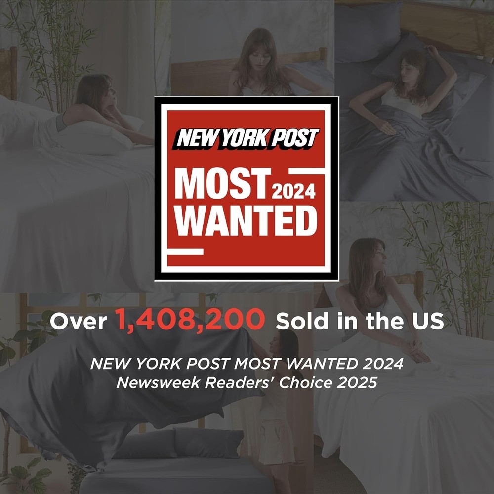 Queen Sheet Set, Cooling Sheets for Queen Size Bed Set, Rayon Derived from Bamb