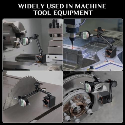 Magnetic Base Stand Holder for Dial Indicator - 176lbs Pull, 3 Adjustable Joints