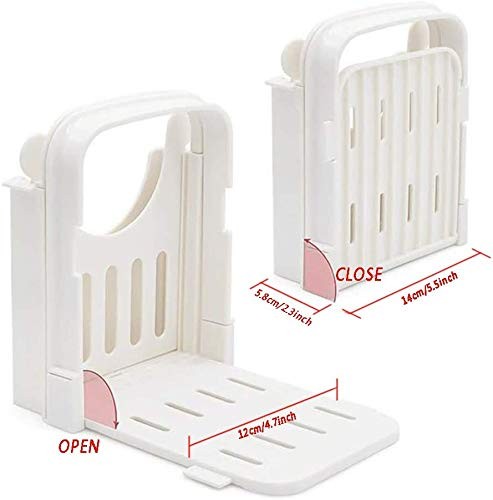 Fastwolf Bread Slicer,Adjustable Toast Slicer Cutting Guide /, White