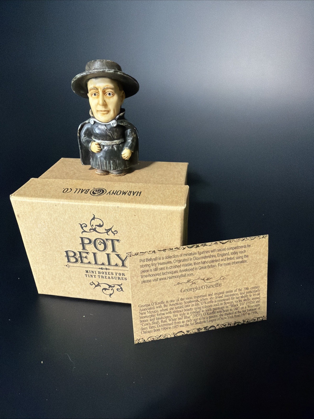 Georgia O’Keeffe Pot Belly Retired Figurine with Box Card