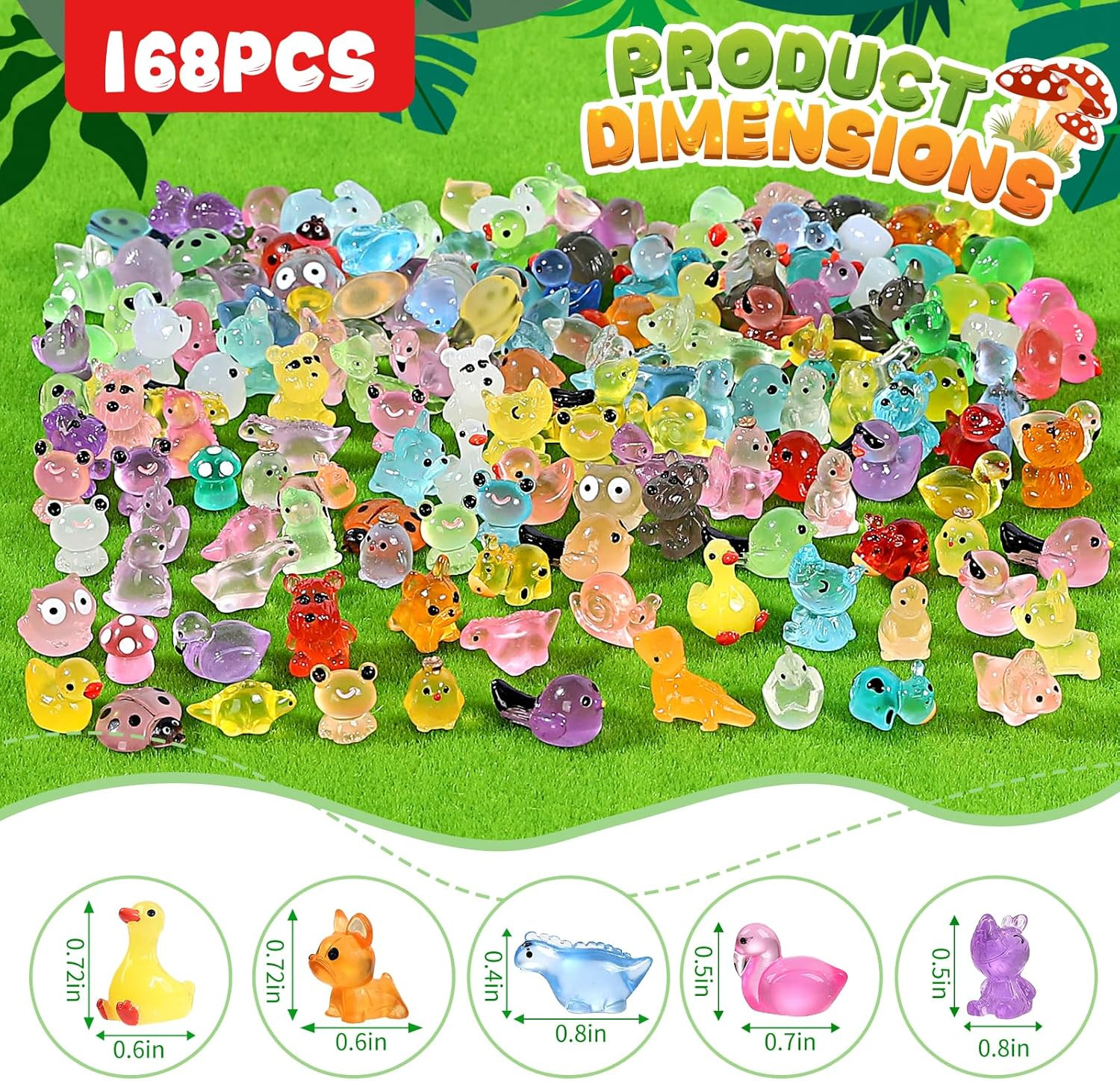 168 Pcs Mini Resin Animals Tiny Resin Animals Mini Ducks Miniature Little Small
