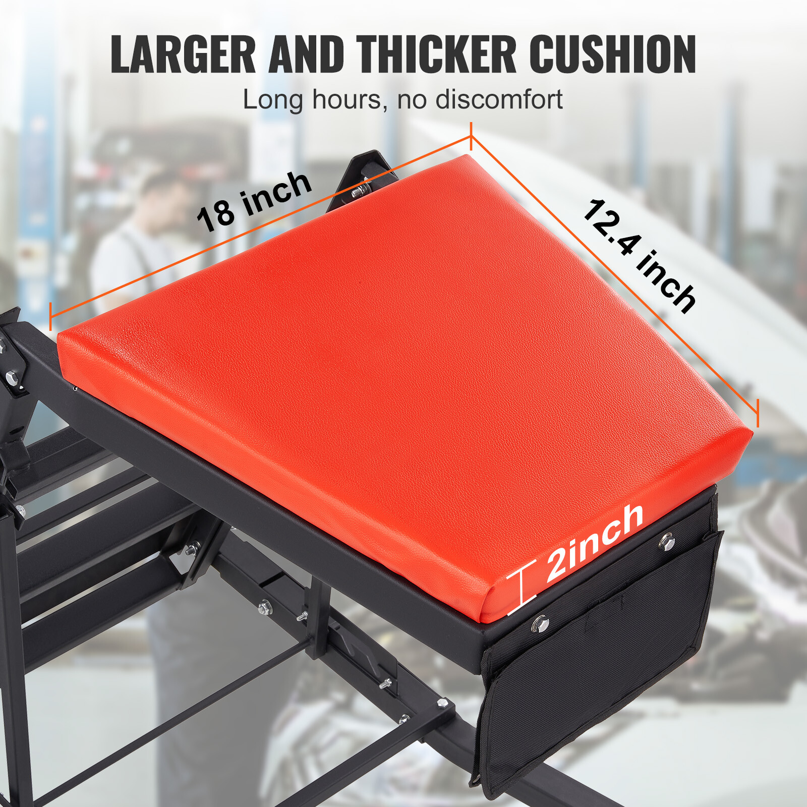 VEVOR Automotive Topside Creeper Adjustable 48"-76"400LBS Engine Movable Ladder