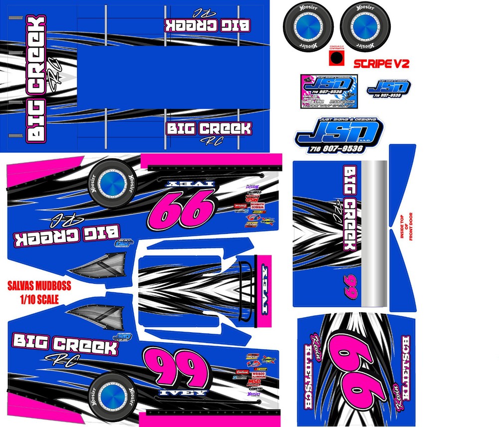 SALVAS MUDBOSS TRAXXAS SLASH STRIPE V2  THEME WRAP KIT