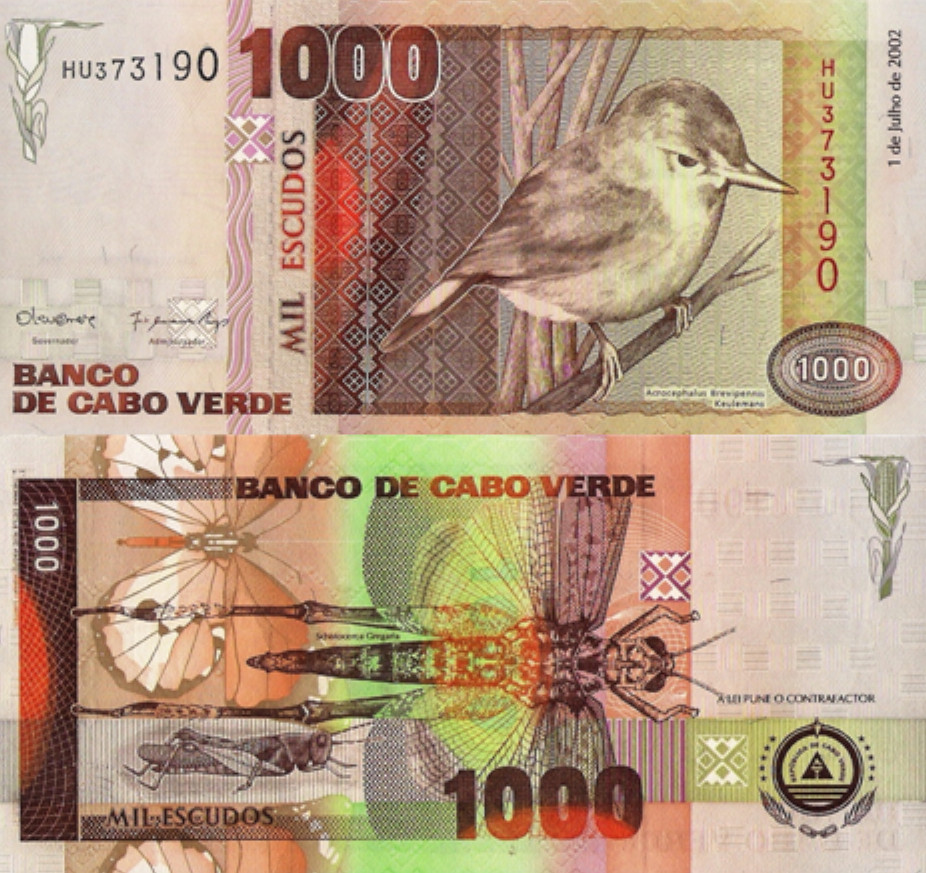 CAPE VERDE 1000  Escudos from 2002, P65, UNC