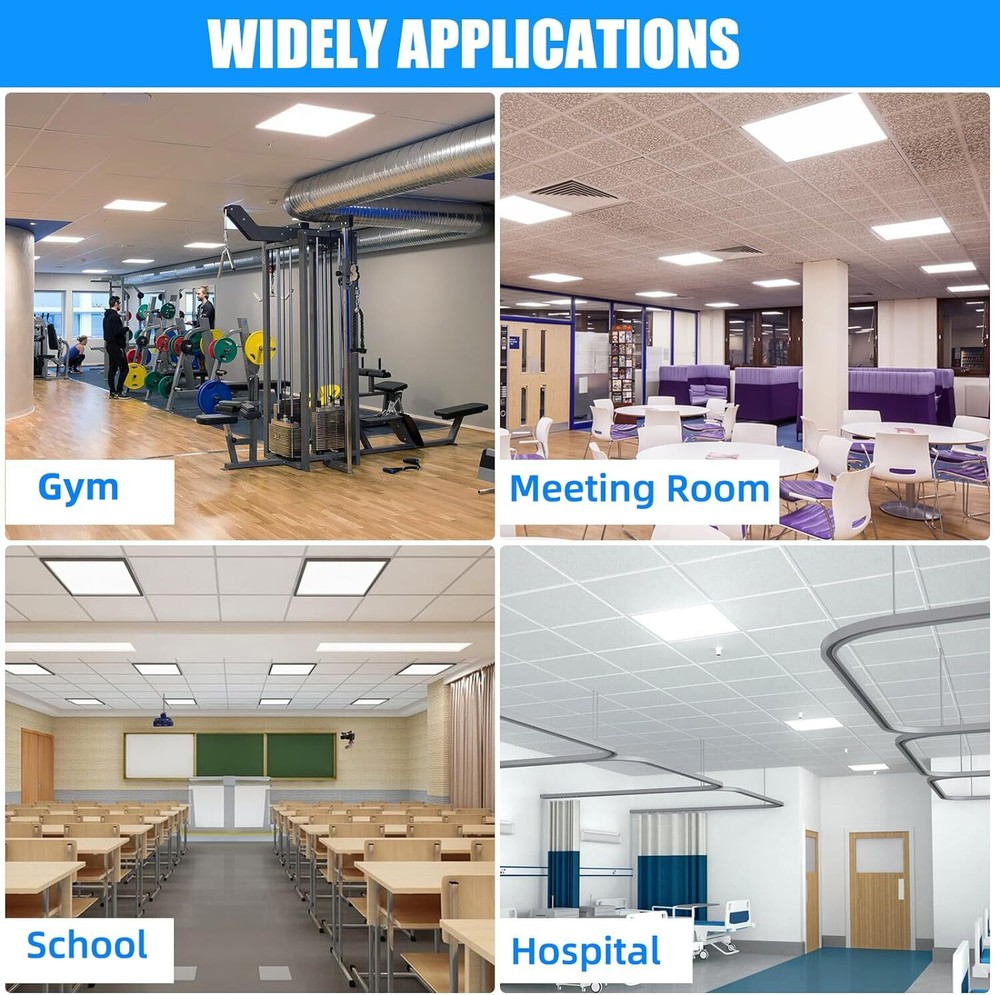 8Pack LED Flat Panel Light 2x2Ft Drop Ceiling Recessed Troffer Fixture 45W 5000K