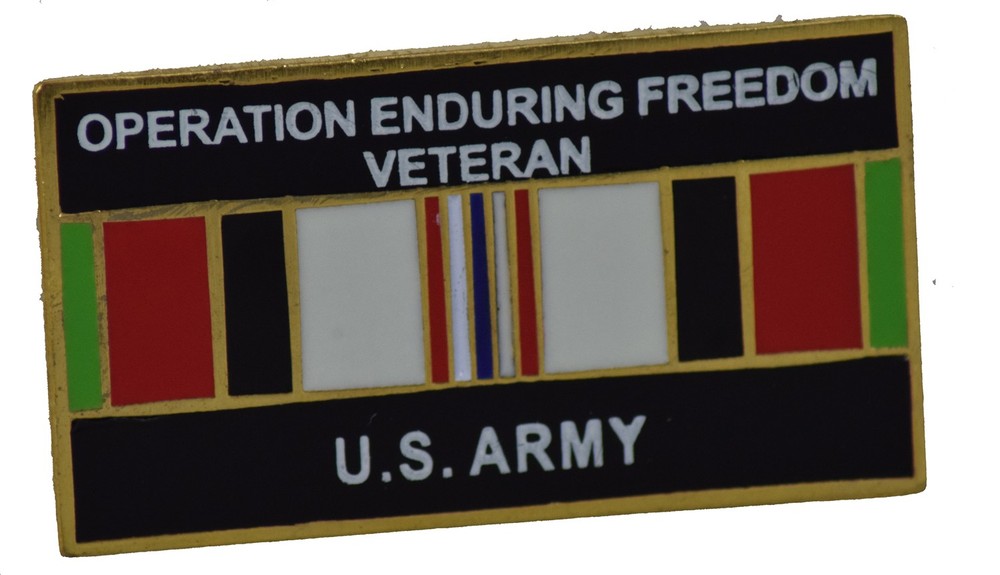 US ARMY OEF VETERAN HAT PIN