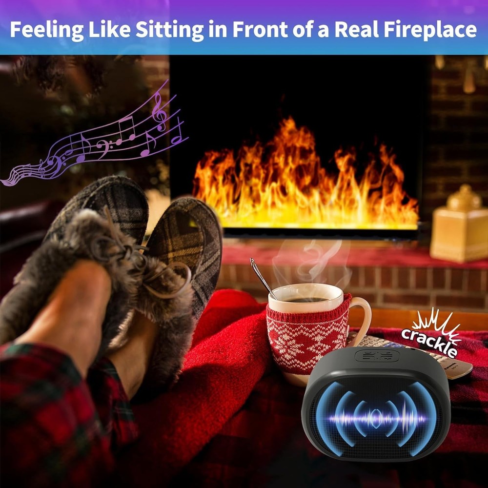 Compact Fireplace Crackler - Rechargeable Sound System for Ultimate Relaxation
