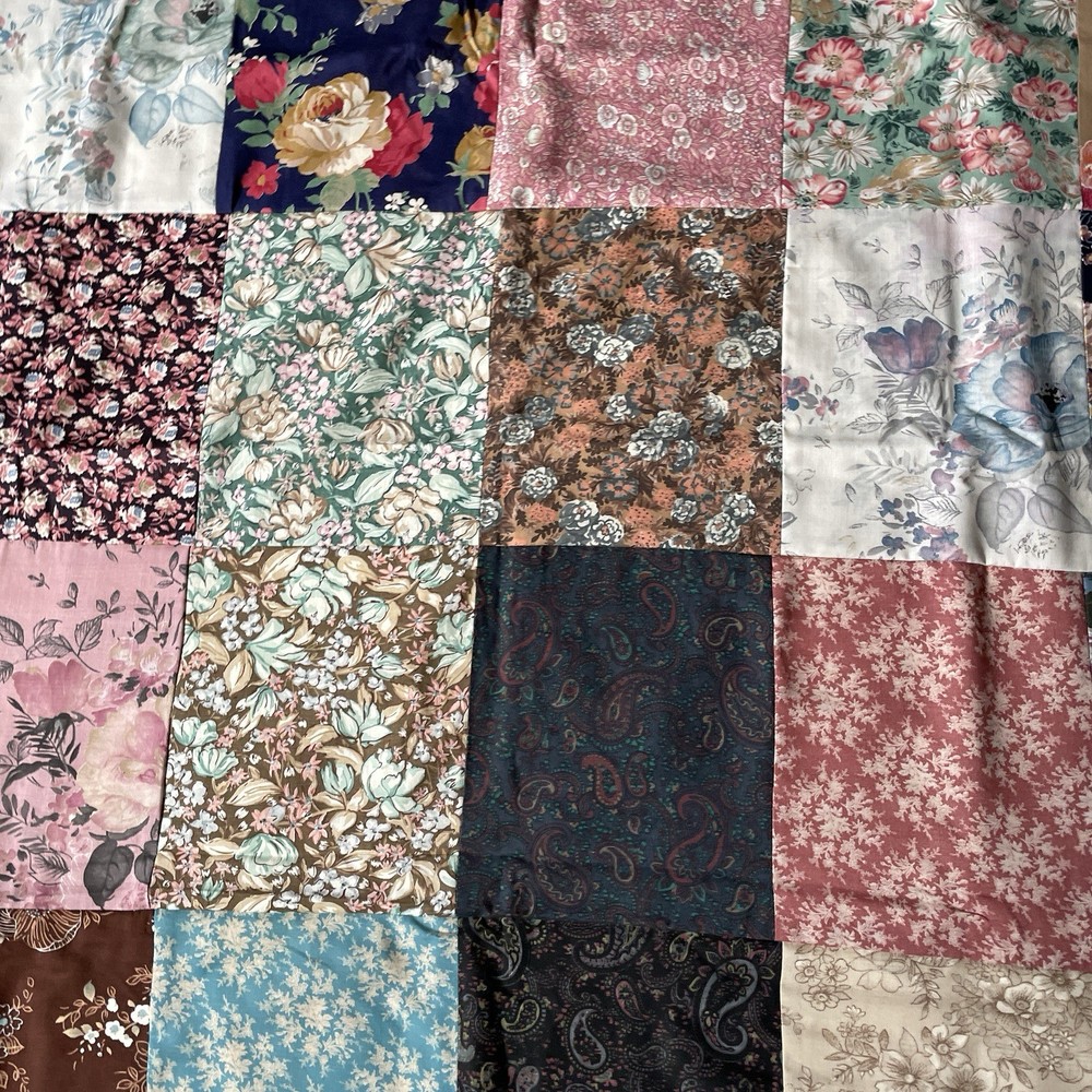 Patchwork Lap Quilt Wall Hanging Handcrafted Machine Stitched 44 x 46 MINT