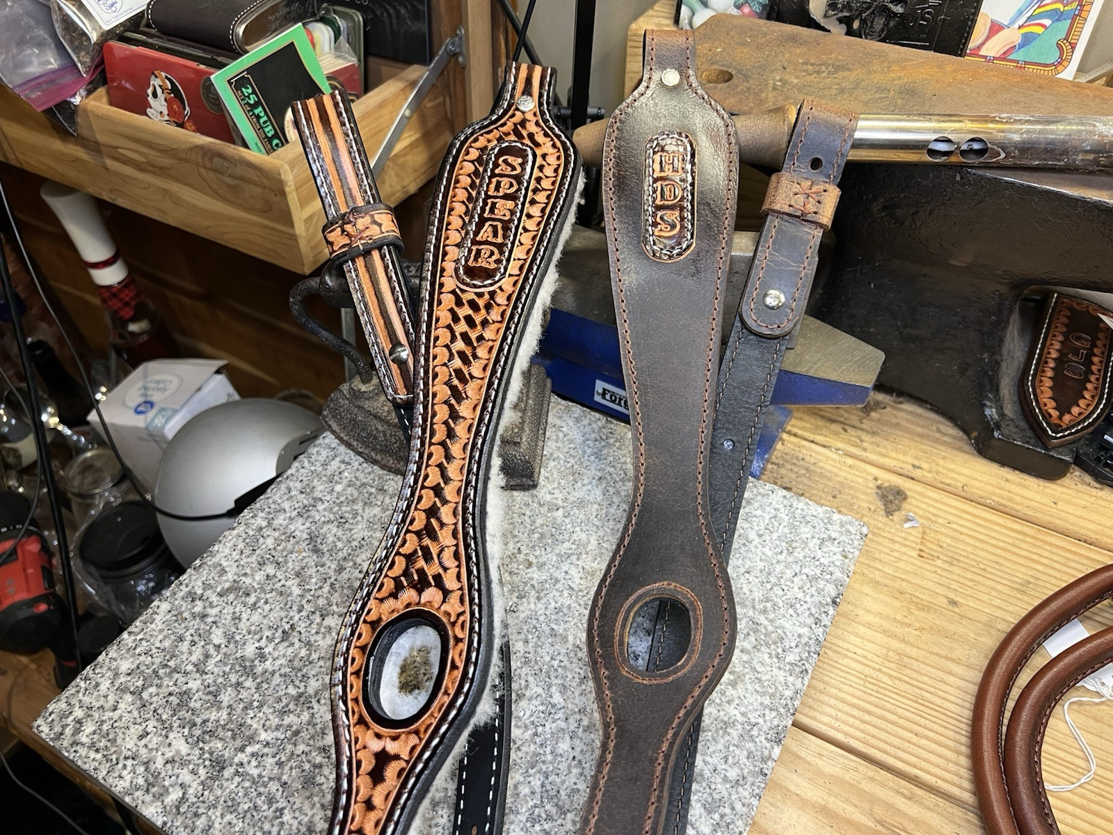 Leather Rifle Sling with Thumb Hole, Handmade Gun Strap, Full Grain, Made in USA