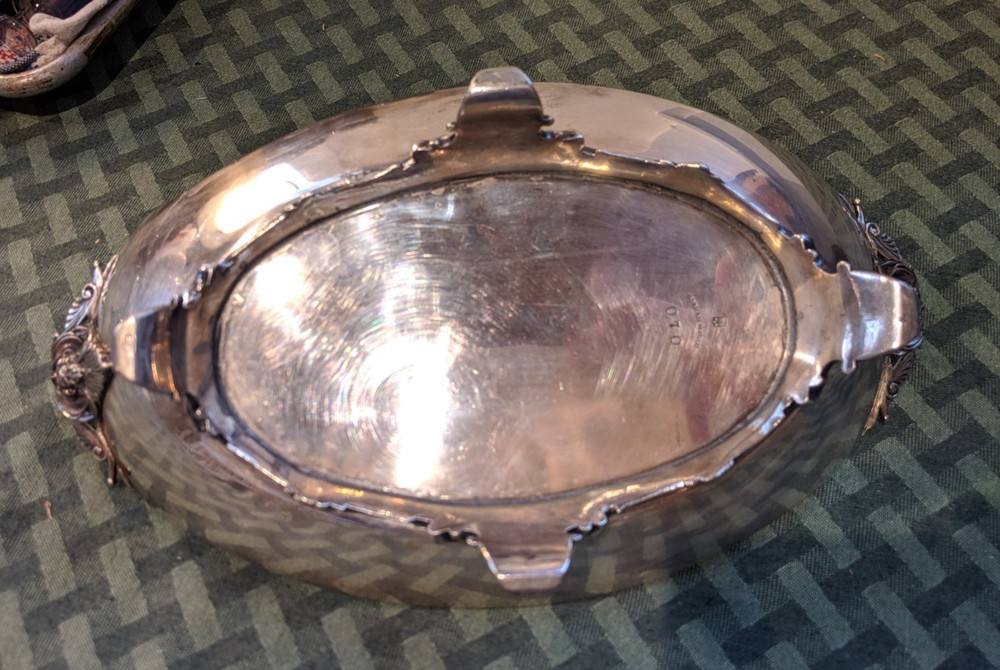 Vintage Gorham Silver Plate footed Oval Serving Dish 11x6 Empire Style