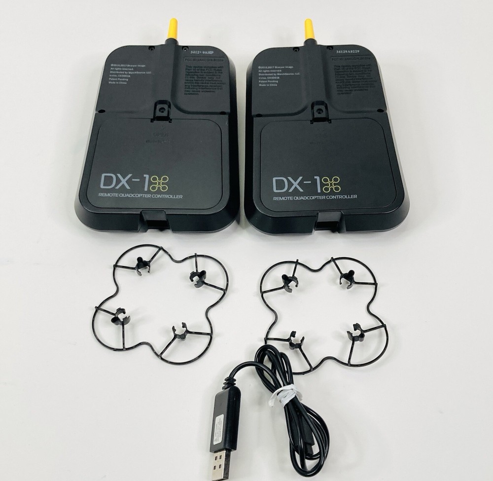 Sharper Image Auto Pilot DX-1 Micro Drone X2 Drones w/ Controllers Case Working