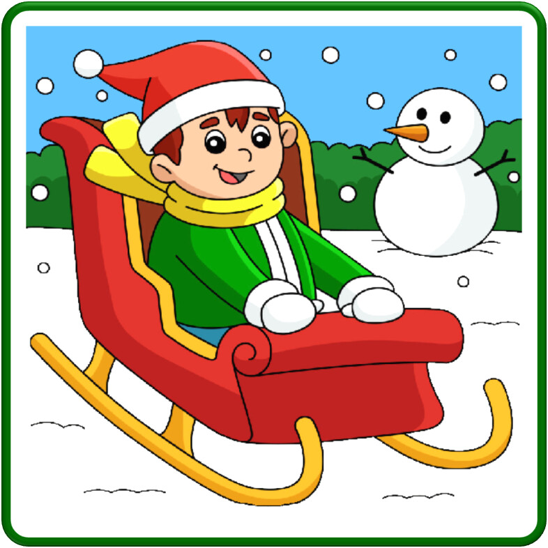 30 Custom Holiday Sled Kid Personalized Address Labels