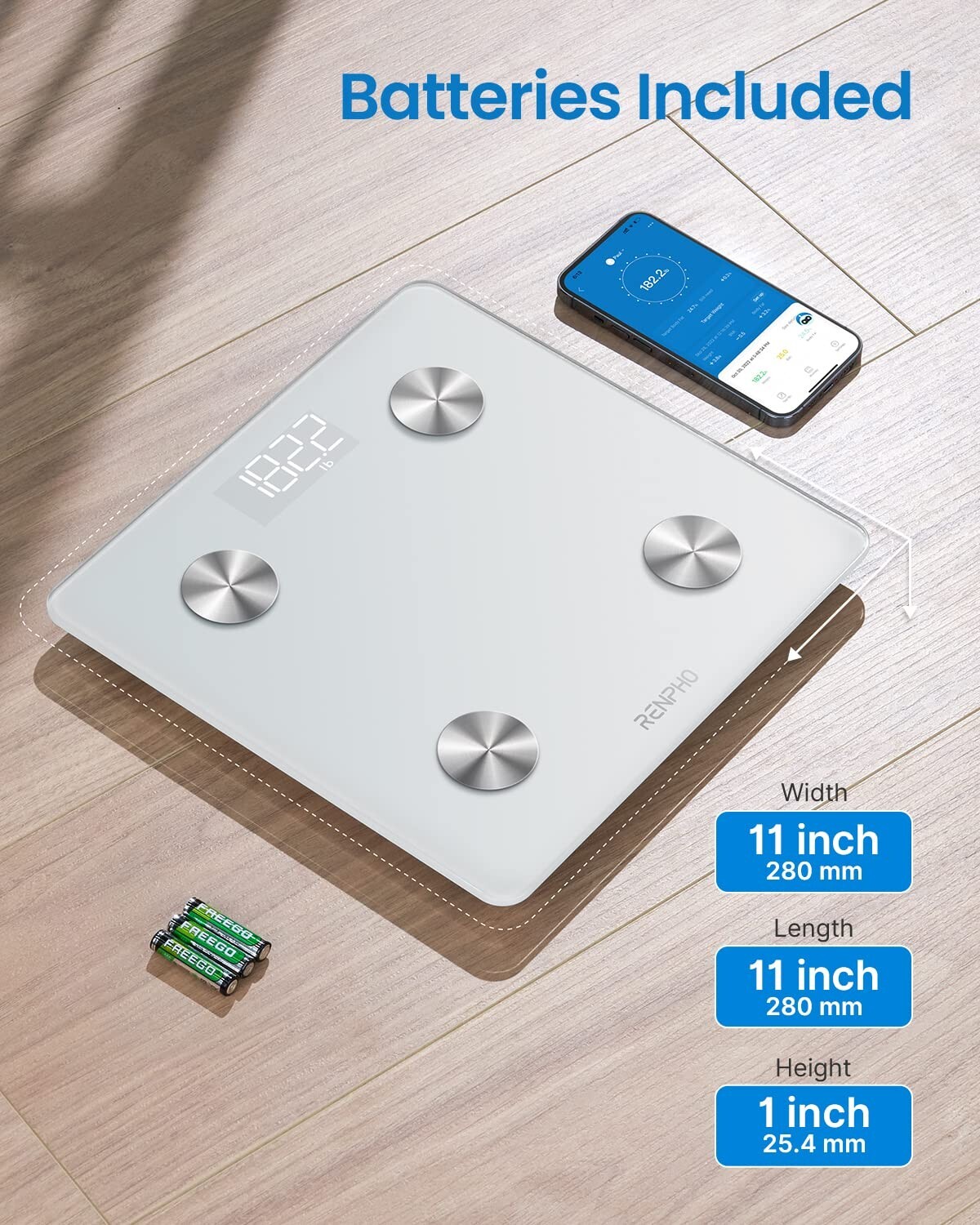 RENPHO Digital Body Weight Scale Bathroom Bluetooth Body Fat Scale Smart Gift