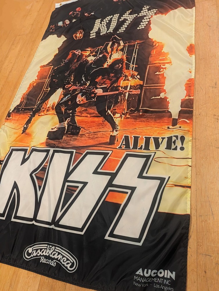 GIANT KISS ALIVE! 1975 DETROIT RC 3X5 FLAG BANNER GENE PAUL ACE PETER NEW C@@L!
