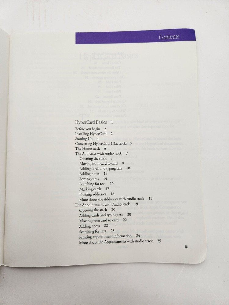 1990 Apple Macintosh Mac HyperCard Basics Software and Manual 030-3498-B