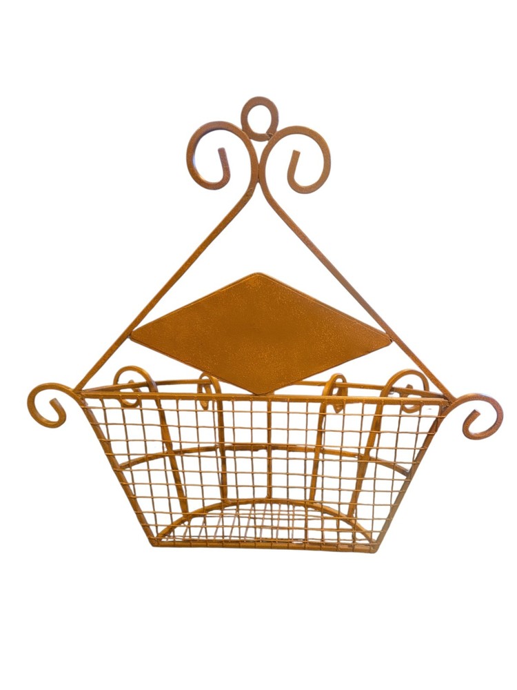 ​🍁 Rustic Harvest Metal Wire Wall Basket/Mail Holder - Cornucopia Fall Decor