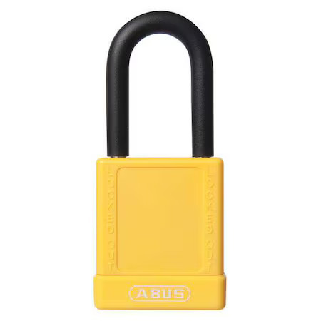 Abus 74/40 Kd Yellow Lockout Padlock, Keyed Different, Plastic-Covered