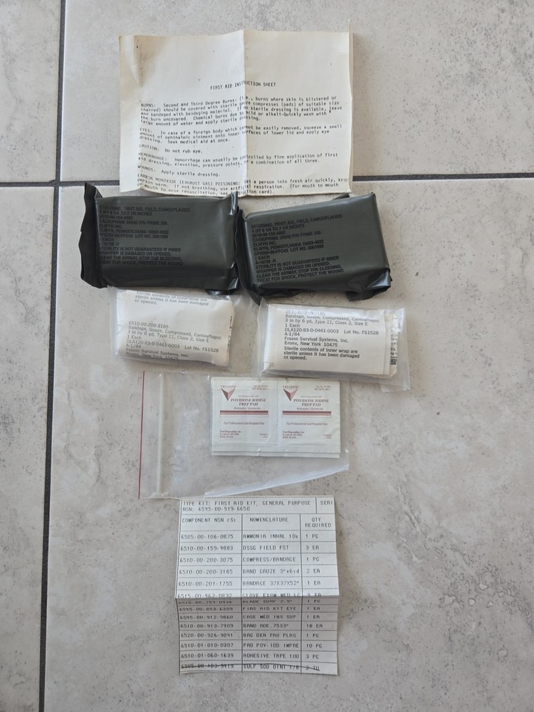 USGI FIRST AID KIT GENERAL PURPOSE VEHICLE MOUNT