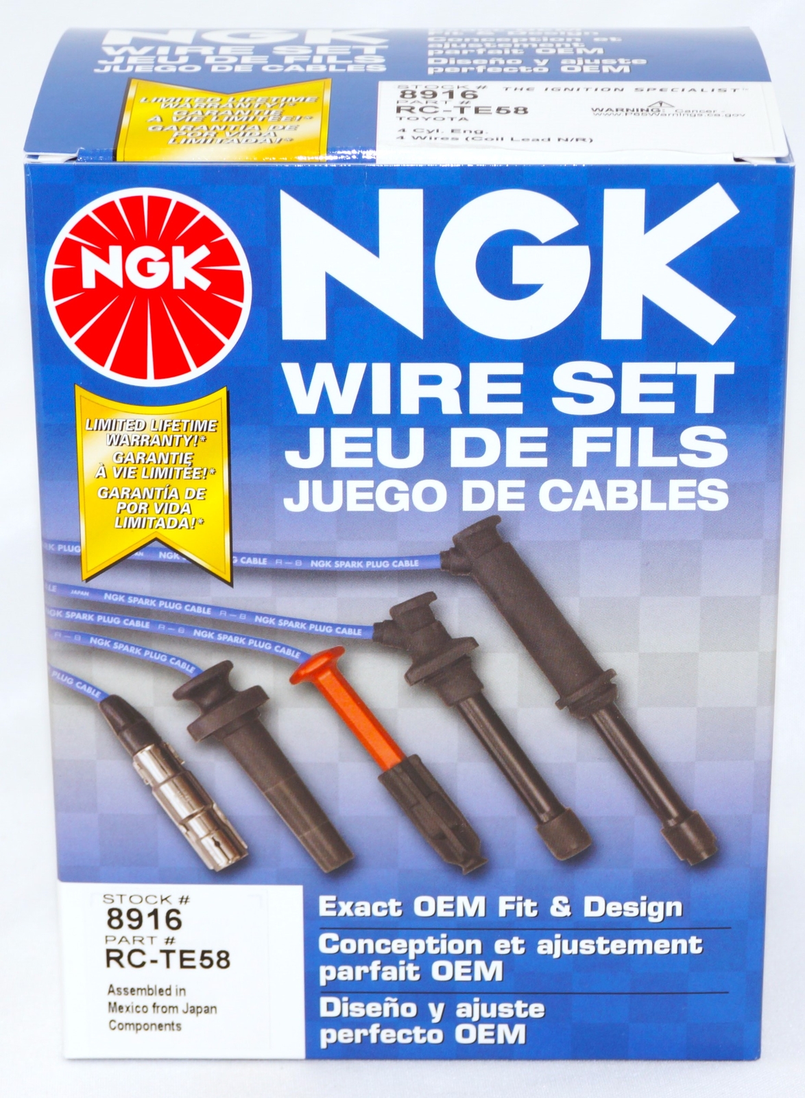 Genuine NGK 8916 Spark Plug Wire Set RC-TE58 fits 97-01 Toyota Camry 2.2L L4