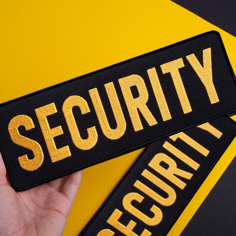 2-Piece Embroidered Security Patch for Vest, Jacket, Hook & Loop, Large & Small