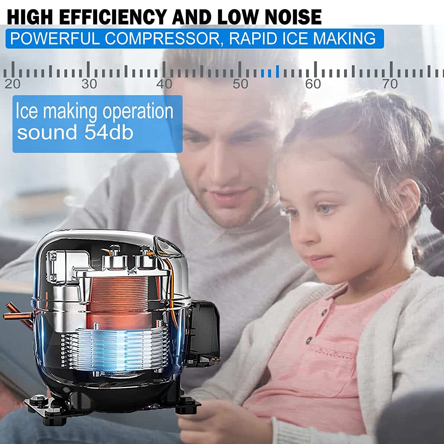 110lbs Commercial Ice Maker Stainless Bar Restaurant Undercounter Cube Machine