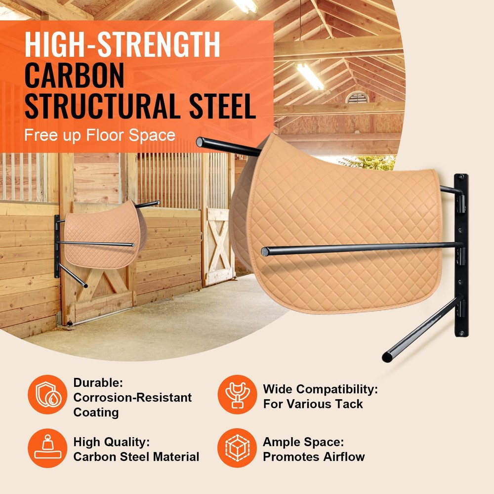 Wall Mounted Saddle Rack 2 Pack Swing Out Holder Three Tiered