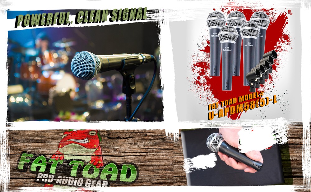 FAT TOAD Singing Vocal Studio Microphones - Handheld Karaoke Studio Mic PACKAGE