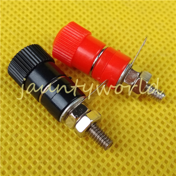 2PC Small speaker Audio Cable Binding Posts Insulated Banana Plug