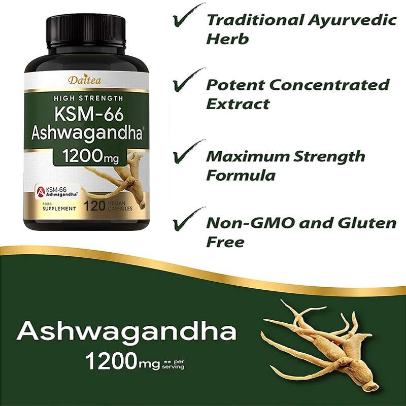 KSM-66 Ashwagandha 1200 Mg - Balance Mood, Reduce Stress,Increase Stamina