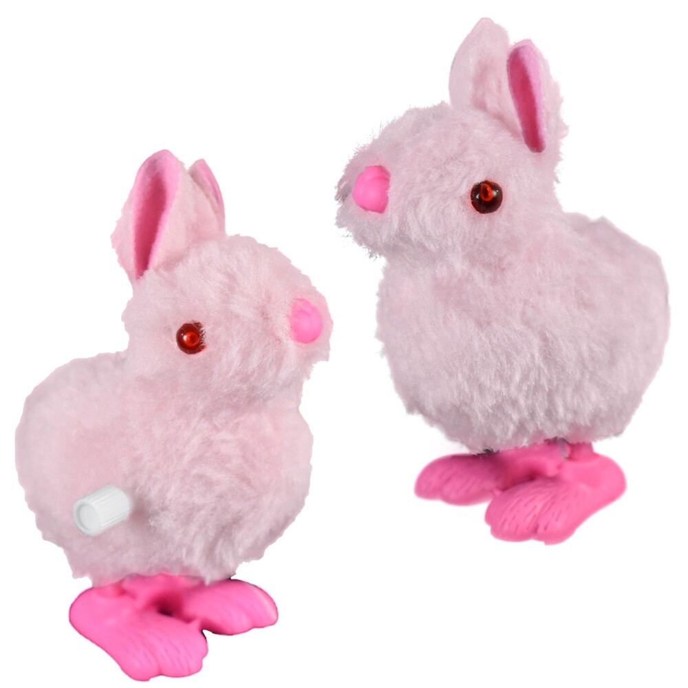 Wind Up Hopping Bunny Easter Egg Bunny 2 Pack (Pink)