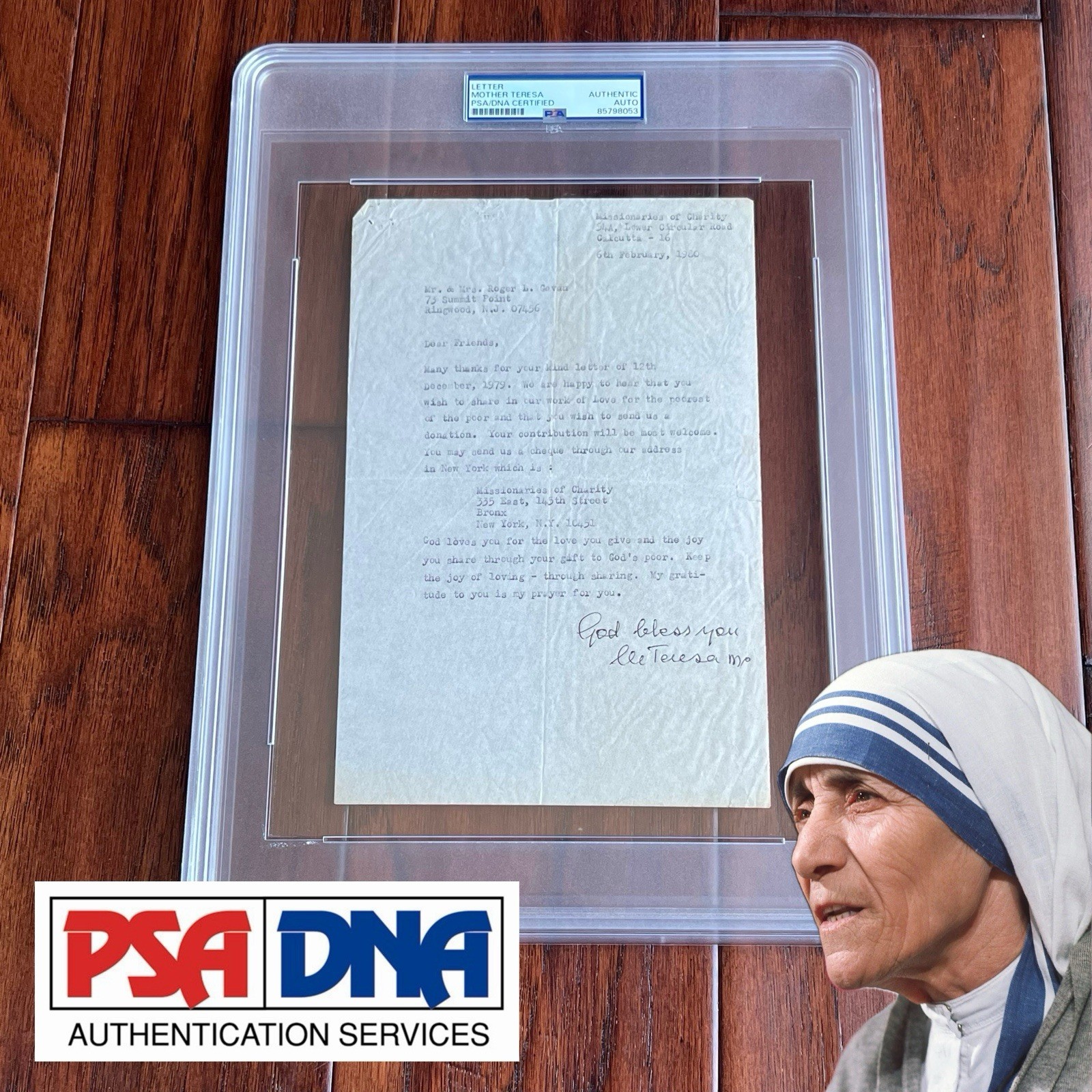 MOTHER TERESA Autograph “Joy of Loving” SIGNED Letter * Catholic SAINT * PSA