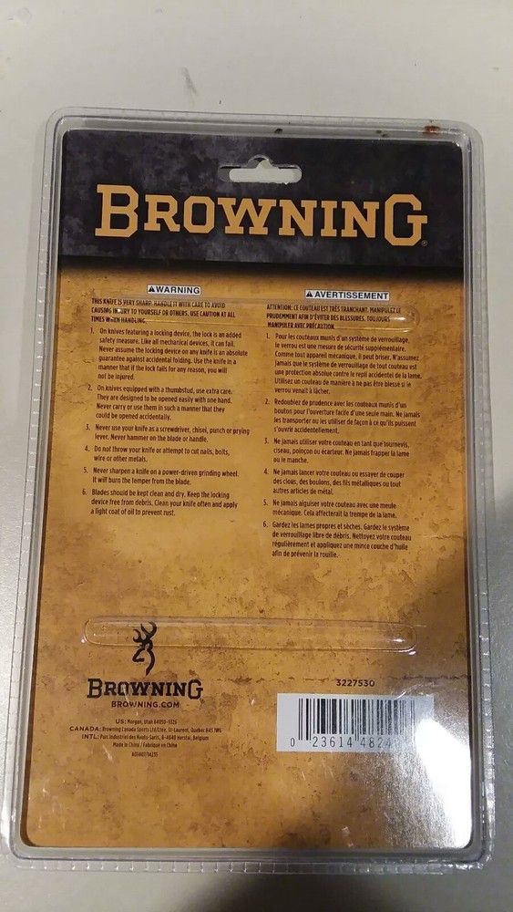 Browning Folding Pocket Knife New Vortex Linerlock 3227530