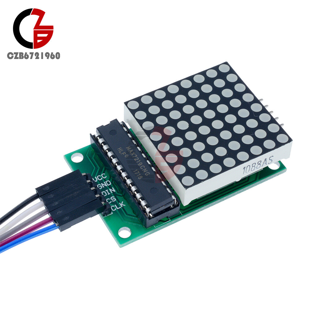 1/2/5/10PCS MAX7219 LED 8x8 Dot Matrix Module Red Light Assembled w/ Cable