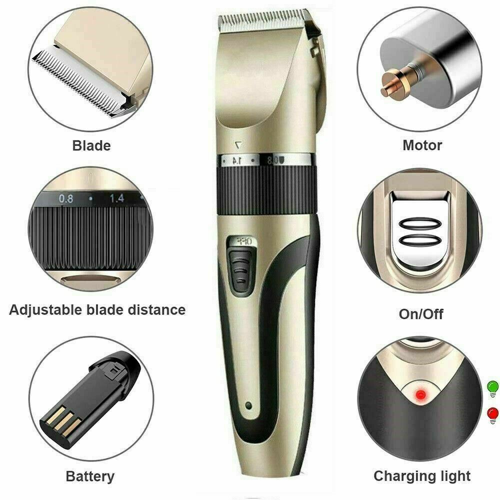 Professional Hair Clippers Trimmer Mens Barber Hair Cutting kit Machine Cordless