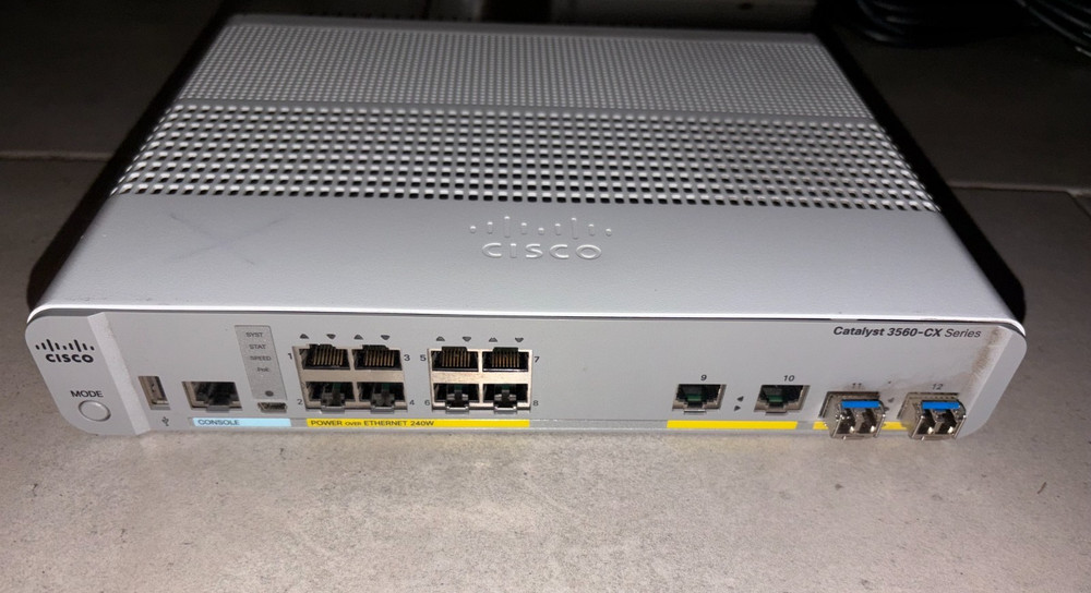 Cisco Catalyst (WS-C3560CX-8PC-S) 8 Ports Rack Mountable Ethernet Switch