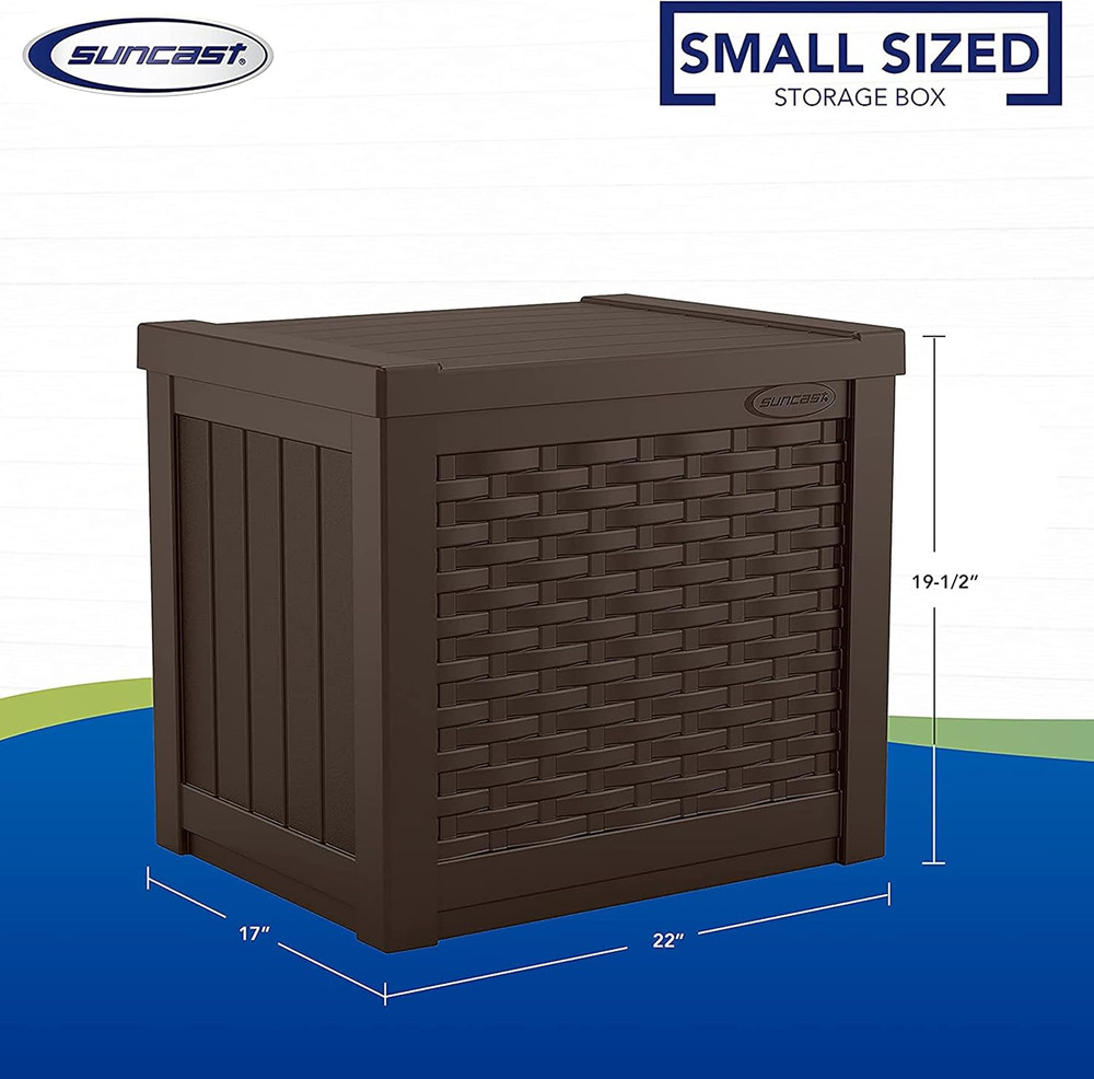 2 Pack 22-Gallon Resin Deck Boxes - Stylish Patio Storage & Seating, Java Brown