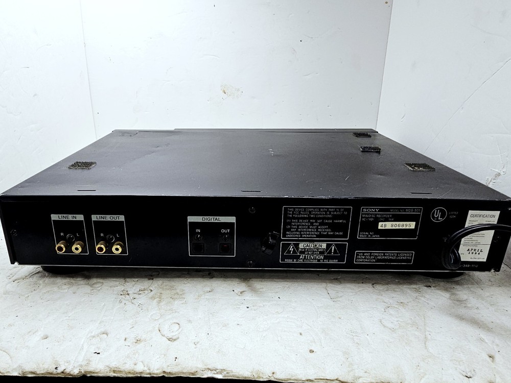 1994 SONY Minidisc MDS-501 Recorder Player Deck UNTESTED POWERS ON