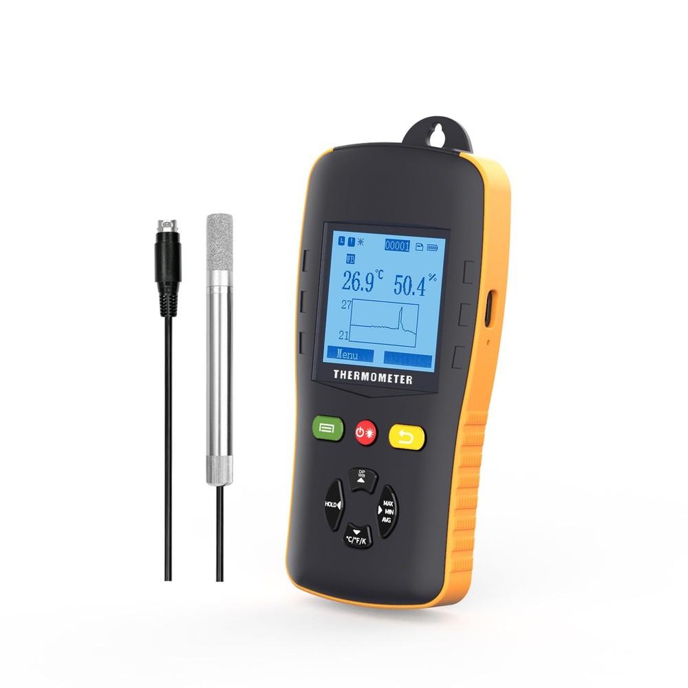 Tzone Temperature Humidity Data Logger USB Temp Recorder with Probe, Digital ...