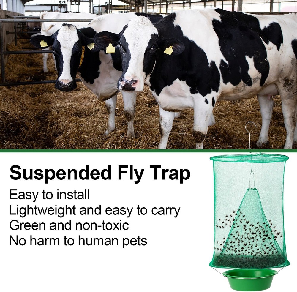 3PCS The Ranch Fly Trap Reusable Fly Catcher Killer Cage Net Trap Pest Bug Catch