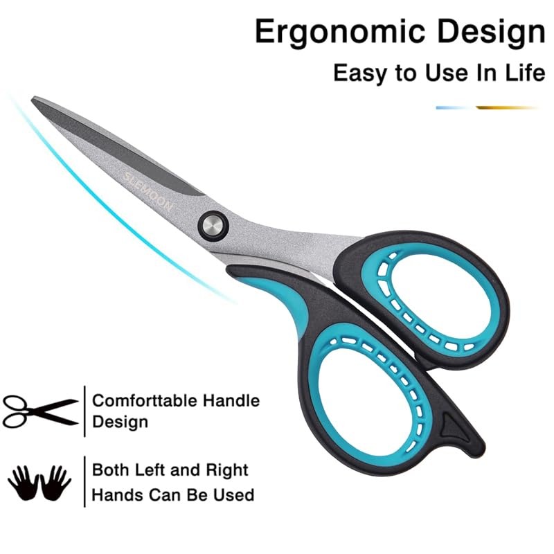 3 Pack 8" Titanium All Purpose Scissors, NonStick,Professional Stainless Stee...